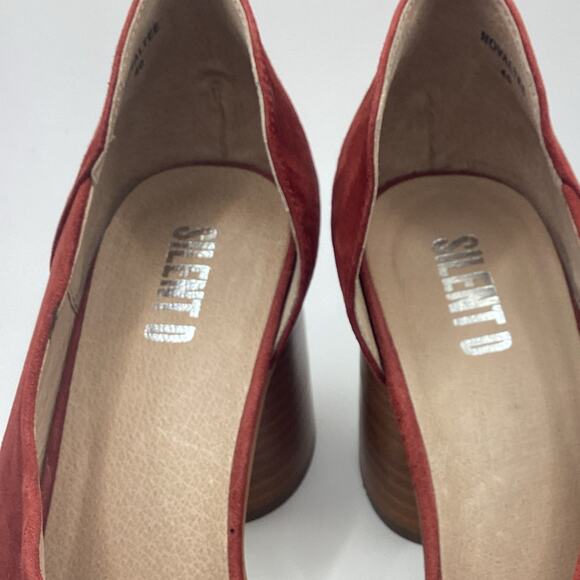 Anthropologie Silent D Novaltee D’Orsay Oval Heel Rust Suede Pumps 40 9 - Picture 5 of 10